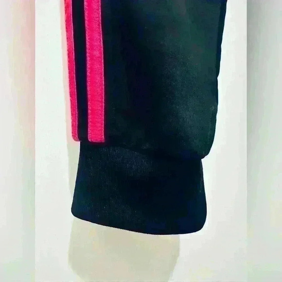 Adidas Youth Tall Size Large/14, Classic Tricot Jogger, Black with Pink Stripes - Picture 7 of 14